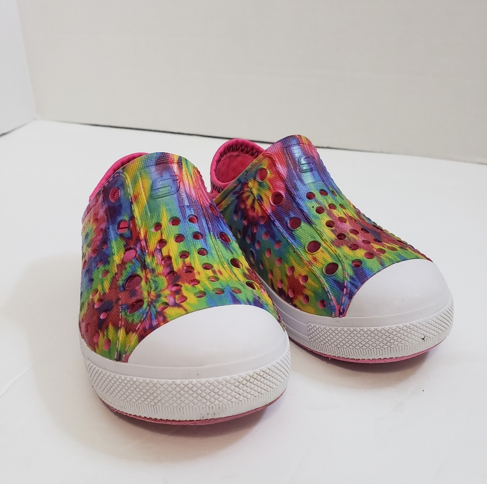 Skechers Red and Blue Sneakers Vibrant Slip-On Design Toddlers Sz:7 Preowned